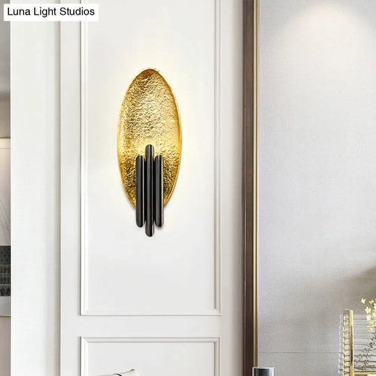 Postmodern Led Flush Wall Sconce: Stylish Oblong Shape For Living Rooms