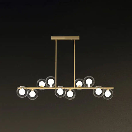 Postmodern Led Island Light With Clear And White Glass Shades 10 / Gold