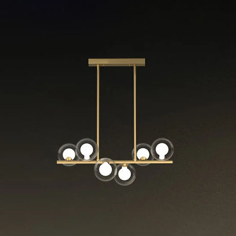 Postmodern Led Island Light With Clear And White Glass Shades 6 / Gold