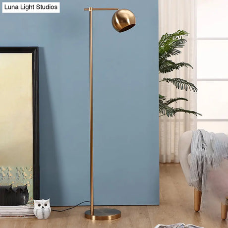 Postmodern Metal Floor Lamp With Adjustable Dome Shade - 1 Head Standing Light For Living Room