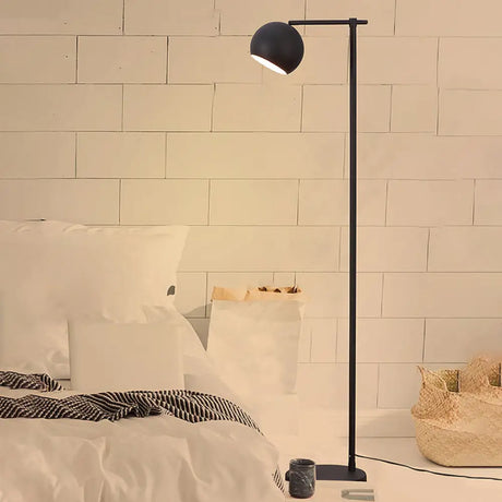 Postmodern Metal Floor Lamp With Adjustable Dome Shade - 1 Head Standing Light For Living Room Black