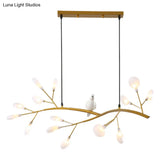Postmodern Metal Island Light With Bird And 15-Head Hanging Lamp For Restaurants