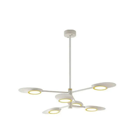 Postmodern Metallic Led Chandelier Pendant Light - Radiant Burst Design For Living Room 6 / White