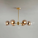 Postmodern Radial Ball Glass Chandelier - Stylish Ceiling Light For Dining Room 6 / Coffee