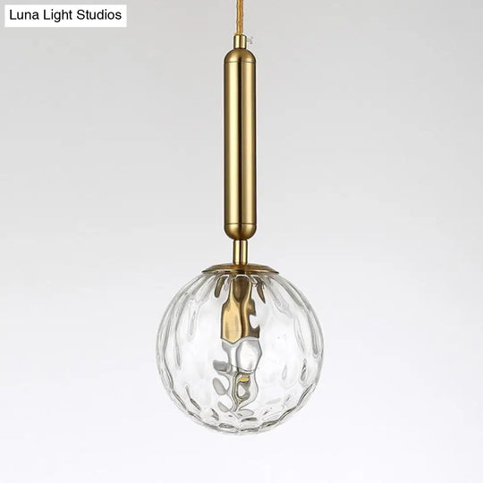 Postmodern Spherical Wall Mounted Lamp In Black/Gold With Clear Water/White Glass - Perfect Bedside