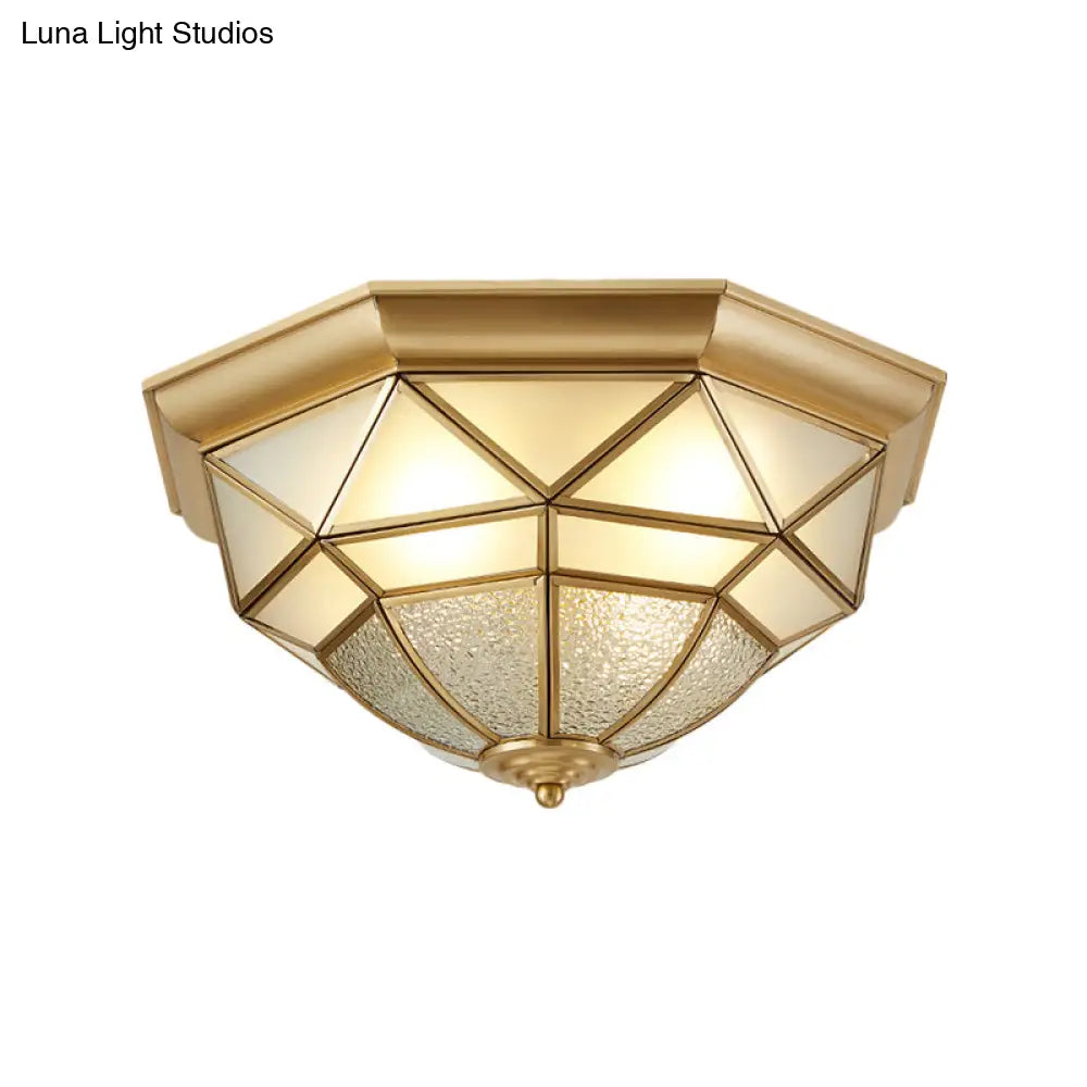 Prism Restaurant Flush Mount Light With Colonial Blown Opal Glass - 14’/18’ Sizes 3/4 Bulbs