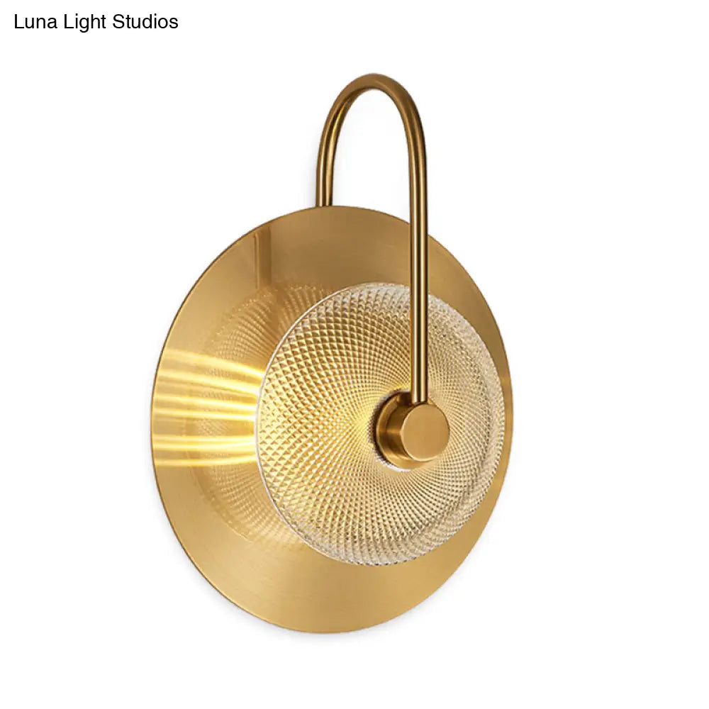 Prismatic Glass Wall Sconce: Bell Shape Post-Modern Brass Finish - Green/Clear