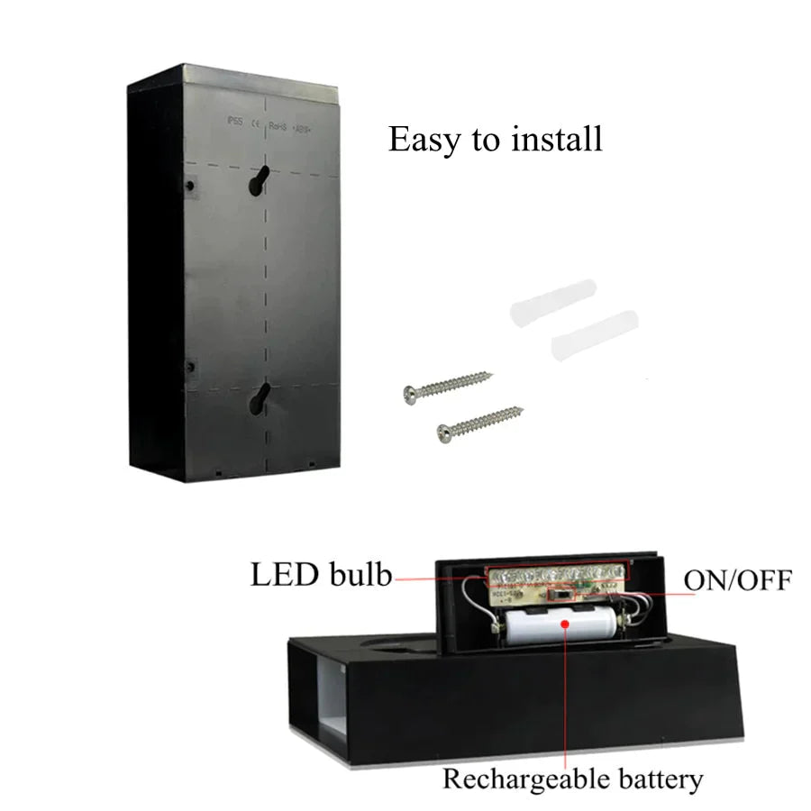 Outdoor Lighting Porch Lights House Number Solar Led Light 6 Led Illumination Doorplate Lamp With
