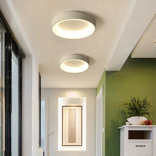 Round Modern Led Ceiling Lights For Living Room Bedroom Study Dimmable + Rc Lamp Fixtures