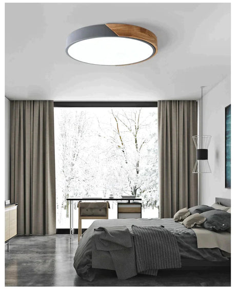 Modern Led Ceiling Light Macarons Colorful Indoor Lamp Wood Ironware Acrylic Kitchen Bedroom Foyer