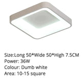 Modern Square/Round Ceiling Lights For Living Room Bedroom Dining White Color Frame Lamp Fixtures