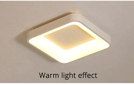 Modern Square/Round Ceiling Lights For Living Room Bedroom Dining White Color Frame Lamp Fixtures