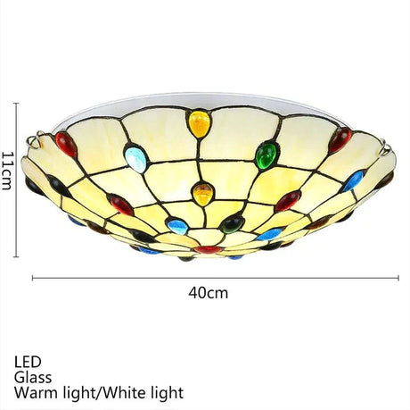 Nordic Europe Colorful Glass Ceiling Lamp Led With 2 Lights Modern Vintage Art Deco For Living Room