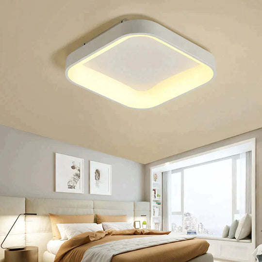 Round/Square/Triangle Modern Led Ceiling Lights For Living Room Bedroom Study Dimmable + Rc Lamp