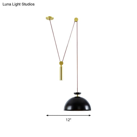 Pulley Pendant Lamp With Adjustable Height Modern Single Light Hanging Fixture For Kitchen Hallway