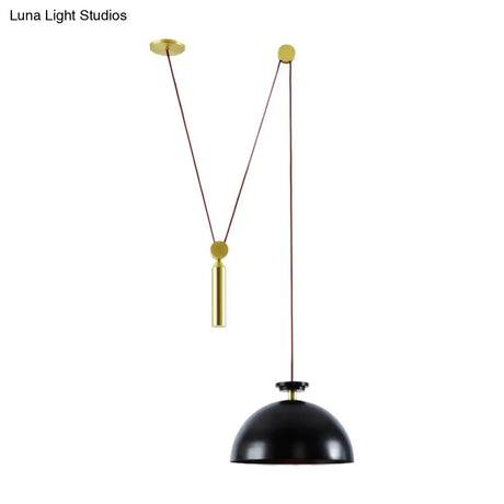 Pulley Pendant Lamp With Adjustable Height Modern Single Light Hanging Fixture For Kitchen Hallway