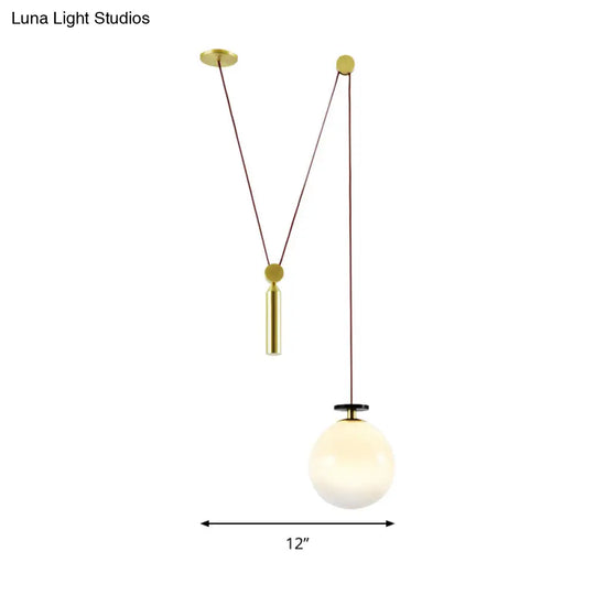 Pulley Pendant Lamp With Adjustable Height Modern Single Light Hanging Fixture For Kitchen Hallway