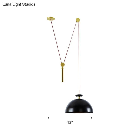 Pulley Pendant Lamp With Adjustable Height Modern Single Light Hanging Fixture For Kitchen Hallway