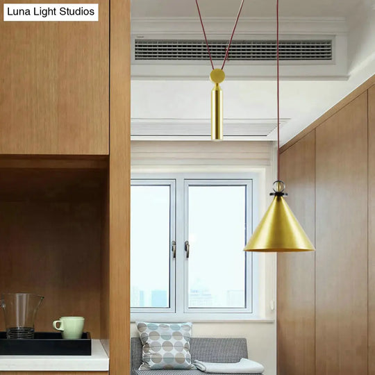Pulley Pendant Lamp With Adjustable Height Modern Single Light Hanging Fixture For Kitchen Hallway