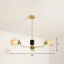 Radial Metal Ball Glass Chandelier – Modern Suspension Light For Living Room 3 / Gold Amber