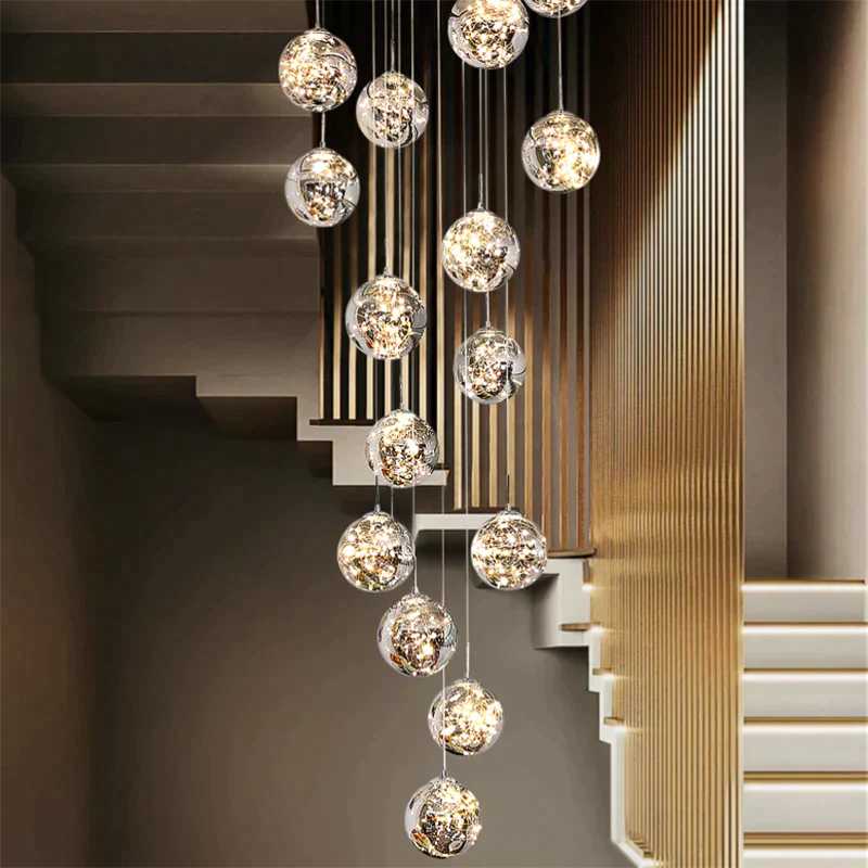 Raloo - Modern Led Glass Ball Chandelier Pendant Lighting