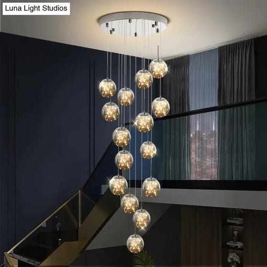 Raloo - Modern Led Glass Ball Chandelier