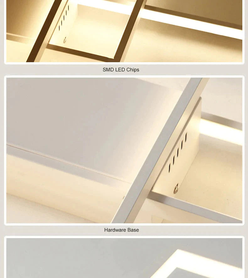 Plafonniers modernes en aluminium du rectangle LED pour la chambre à coucher de salon
