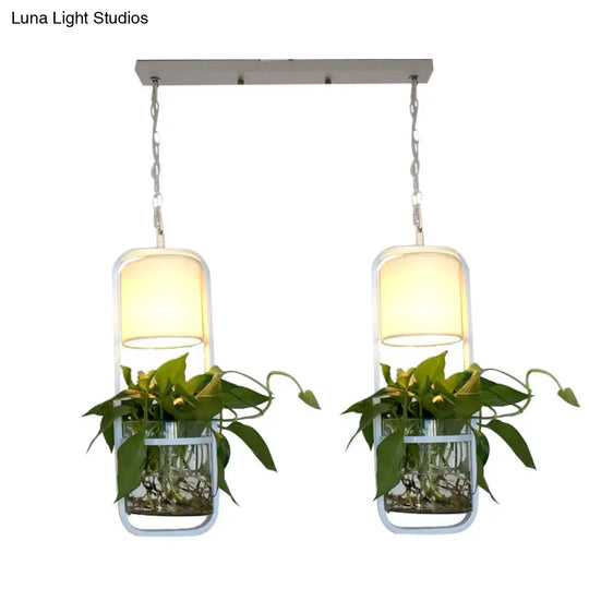 Industrial Metal Pendant Light With Clustered Rectangle Design For Dining Room - Black/White Tone