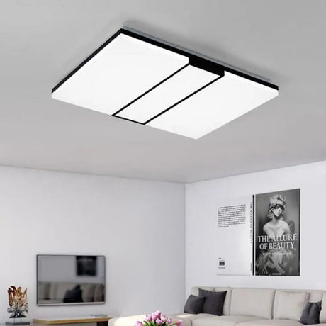 Rectangular Acrylic Ceiling Flush Mount In Warm/White Light - Minimalist Design 19’/23.5’/33’