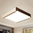 Rectangular Acrylic Led Flush Light - Modern 19.5’/27’/29.5’ Wide White Ceiling Fixture With
