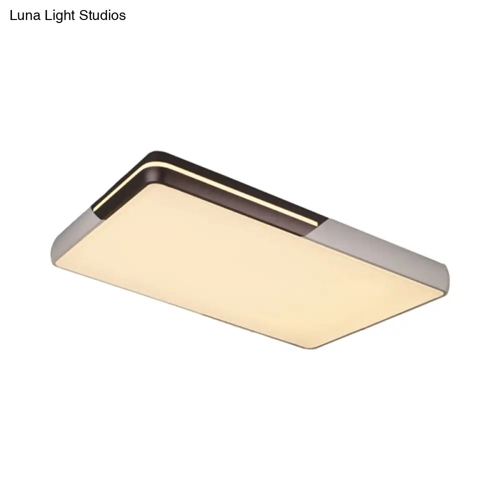 Rectangular Led Ceiling Light - Minimalist Design 19-25.5 Width Warm/White