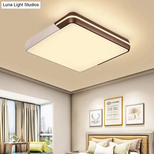 Rectangular Led Ceiling Light - Minimalist Design 19-25.5 Width Warm/White