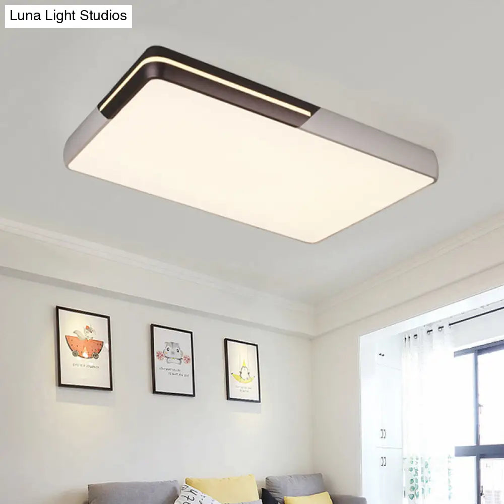 Rectangular Led Ceiling Light - Minimalist Design 19-25.5 Width Warm/White White / 25.5