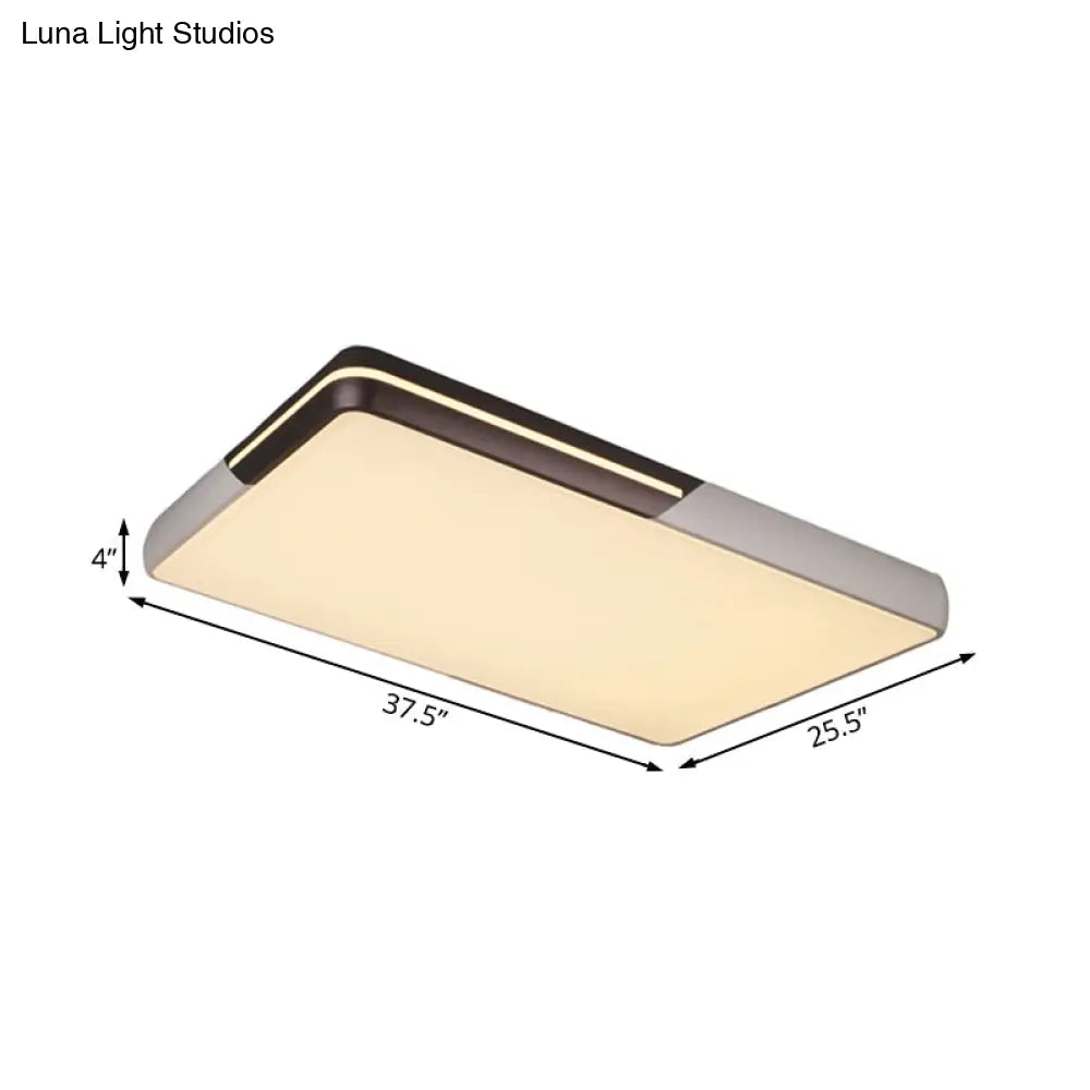 Rectangular Led Ceiling Light - Minimalist Design 19-25.5’ Width Warm/White