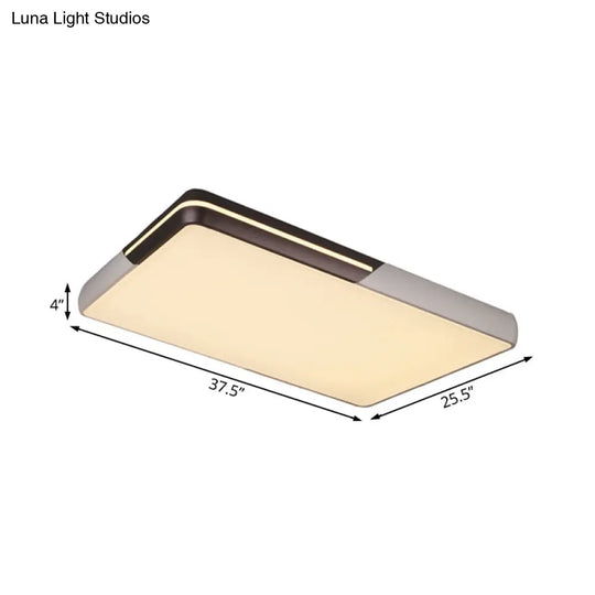 Rectangular Led Ceiling Light - Minimalist Design 19-25.5’ Width Warm/White