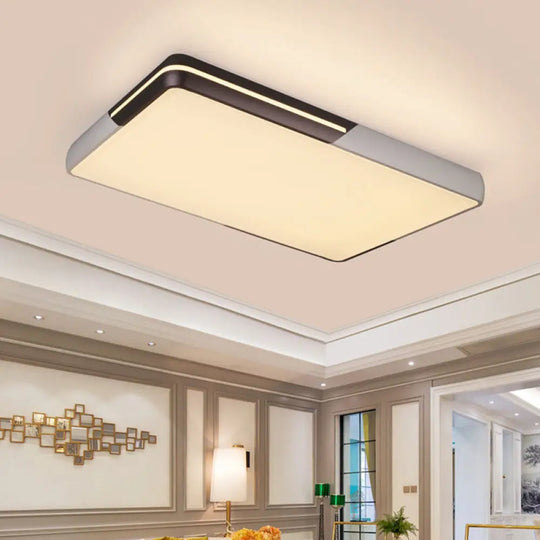 Rectangular Led Ceiling Light - Minimalist Design 19-25.5 Width Warm/White