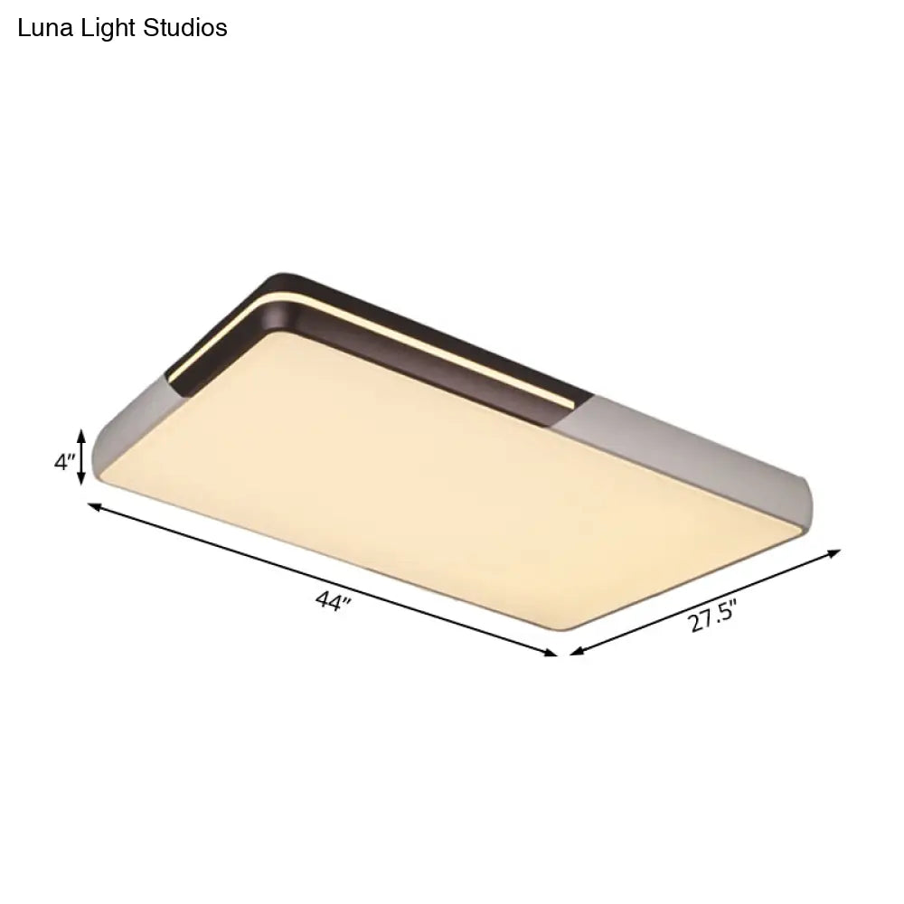 Rectangular Led Ceiling Light - Minimalist Design 19-25.5 Width Warm/White