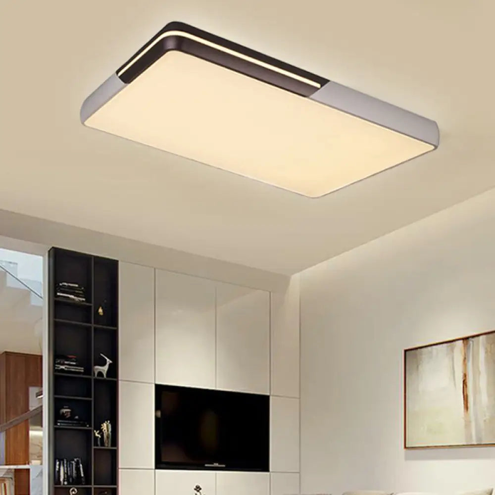 Rectangular Led Ceiling Light - Minimalist Design 19-25.5’ Width Warm/White White / 25.5’ Warm