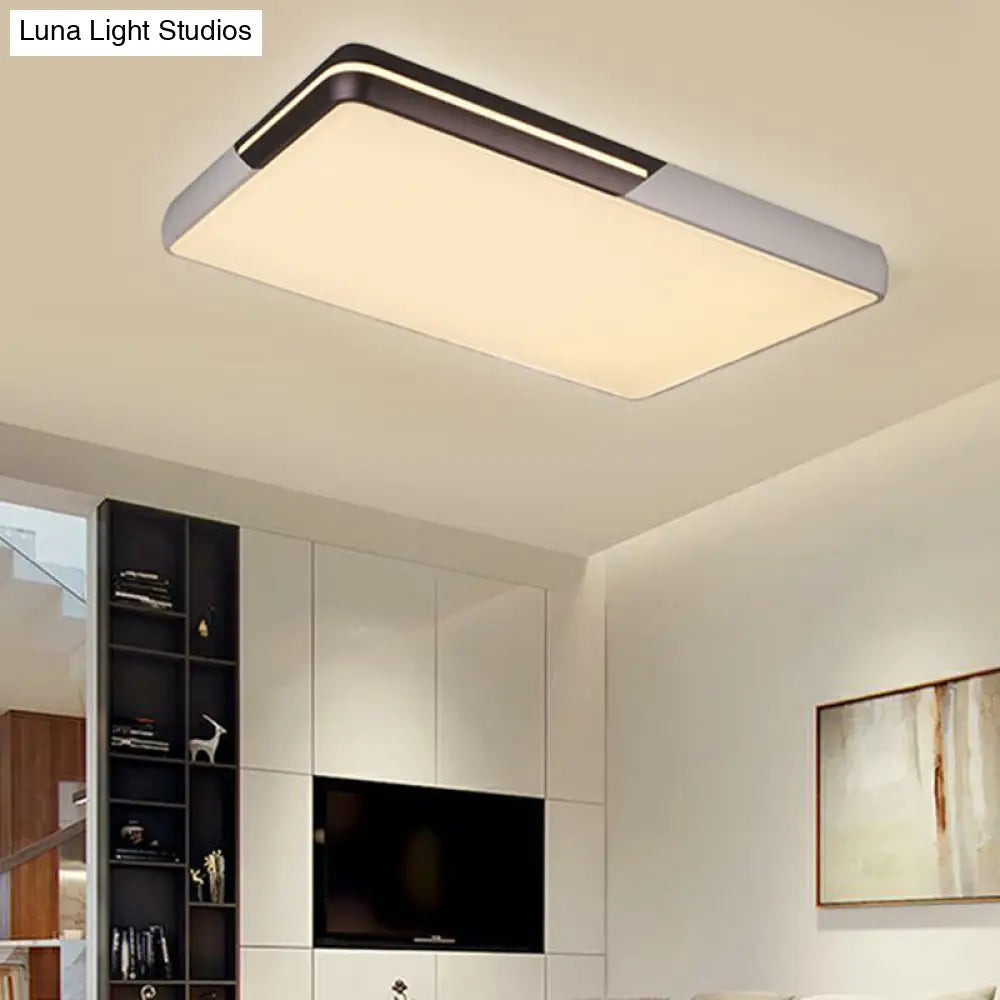 Rectangular Led Ceiling Light - Minimalist Design 19-25.5 Width Warm/White White / 25.5 Warm