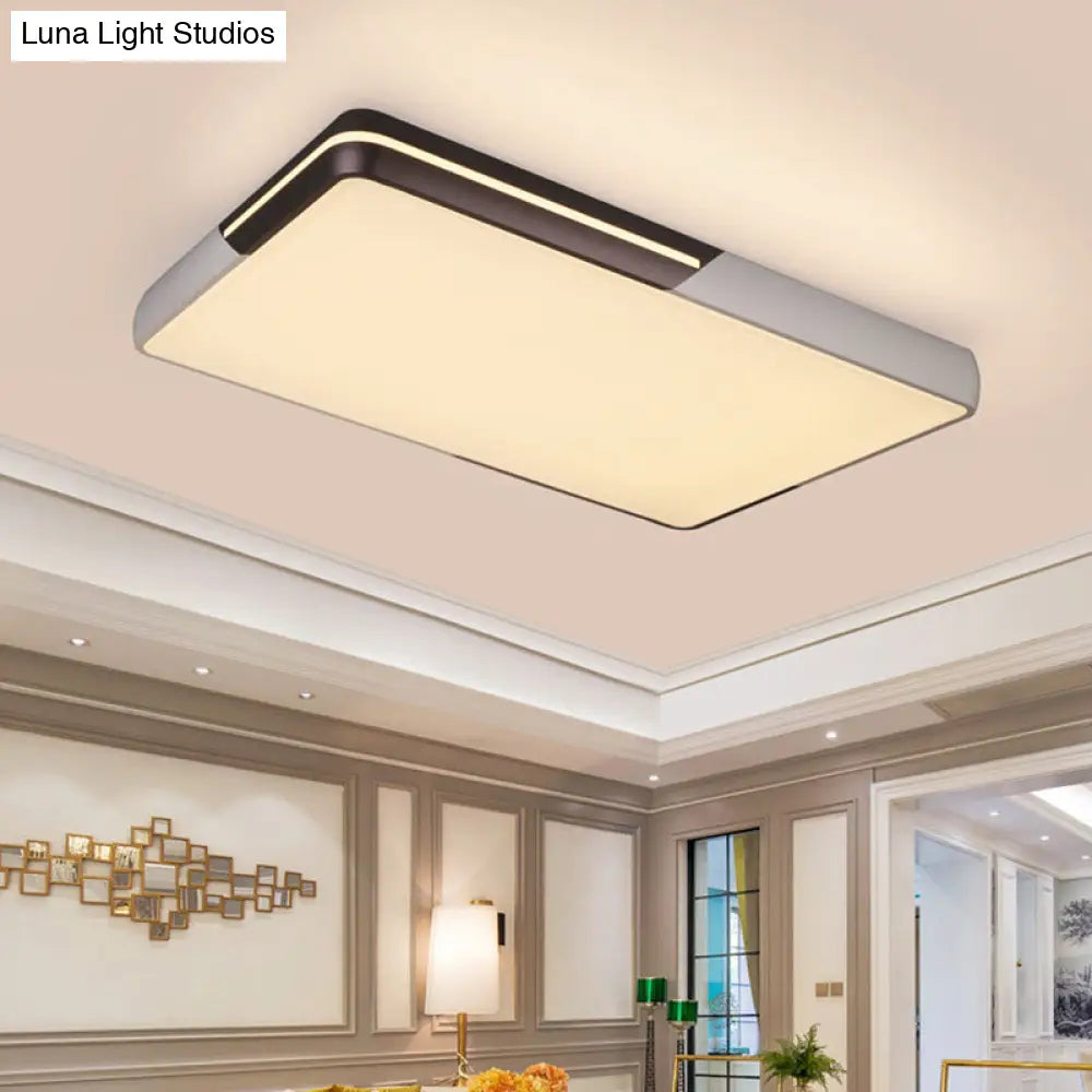 Rectangular Led Ceiling Light - Minimalist Design 19-25.5’ Width Warm/White
