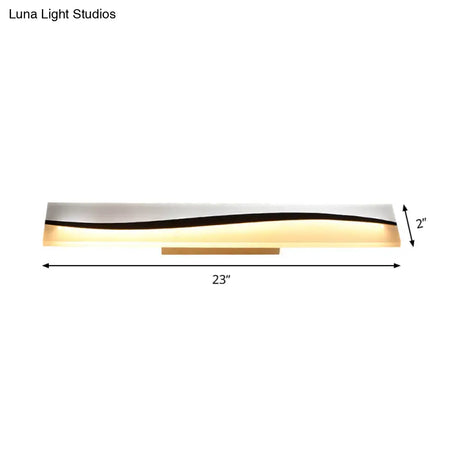 Rectangular Led Vanity Mirror Lamp 16/19.5/23 Wide Water And Fog Resistant In Warm/White