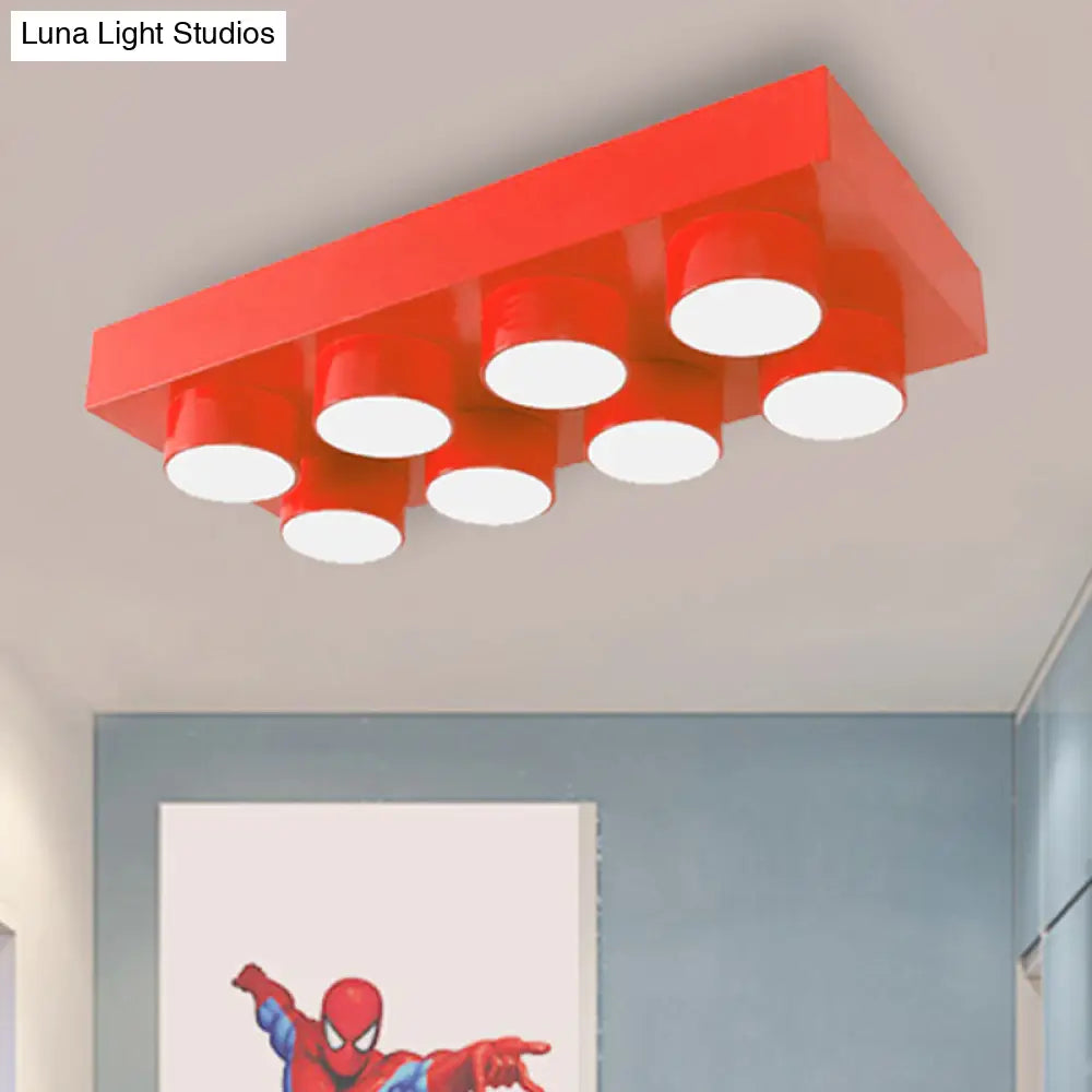 Rectangular Multi-Head Metal Ceiling Lamp For Modern Kitchen Flush Mount