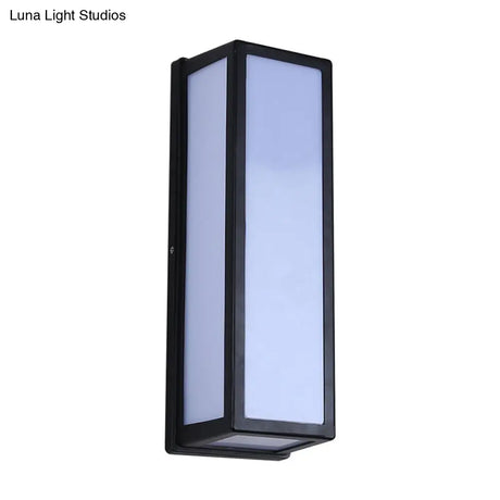 Rectangular Patio Sconce - Plastic Led Wall Light Small/Large Black