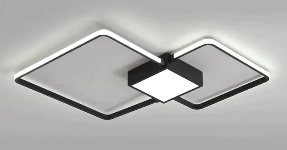Remote Control Lamp Ceiling Led White Or Black Frame For Home Decorative Living Room 46W 56W