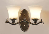 Retro Bedroom Bedside Lamp Guest Study Copper Wall Lamp Double black / Without bulb Copper Wall Lamps