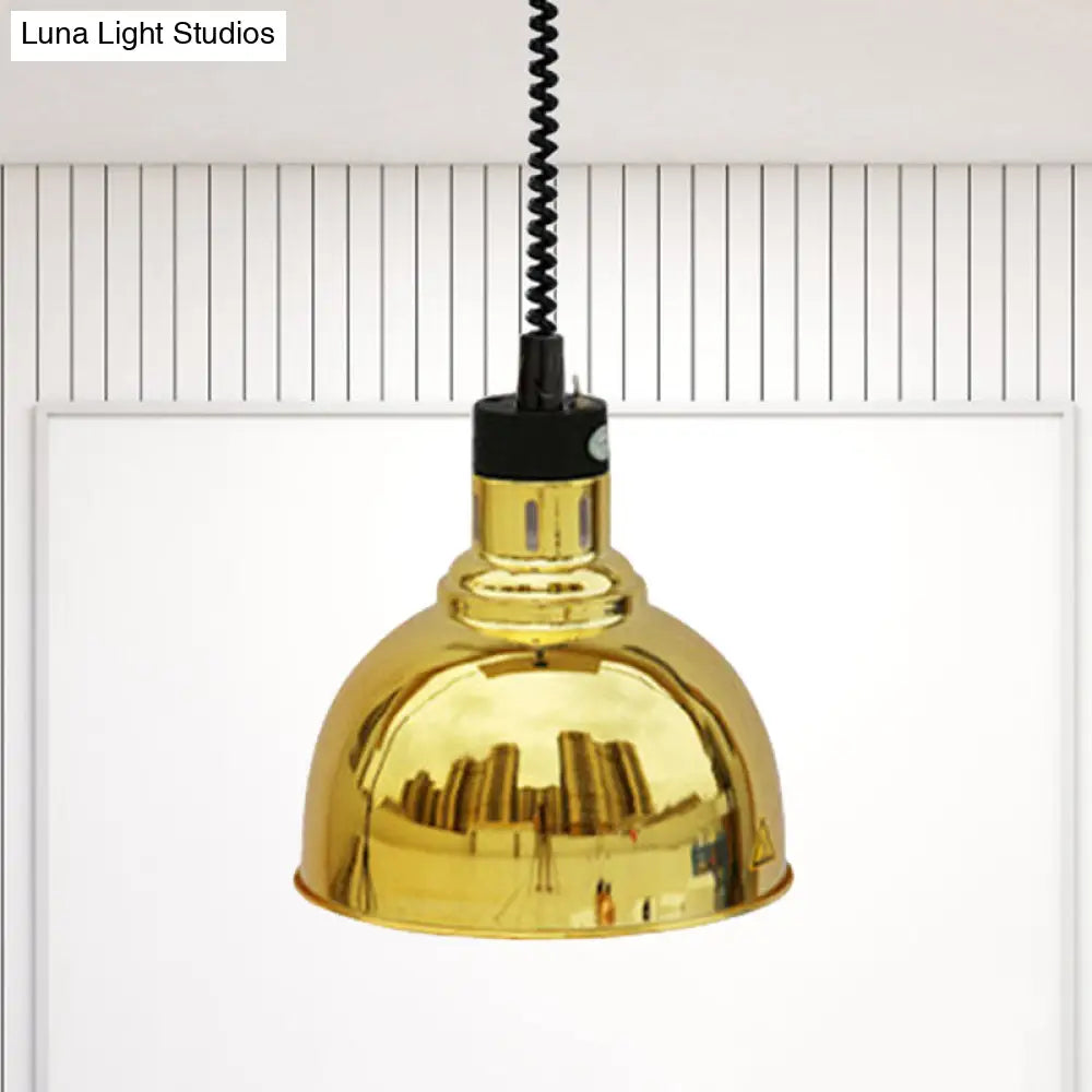 Retro Stylish Dome Suspension Light - Extendable Bronze/Copper Pendant Lighting For Indoor Spaces