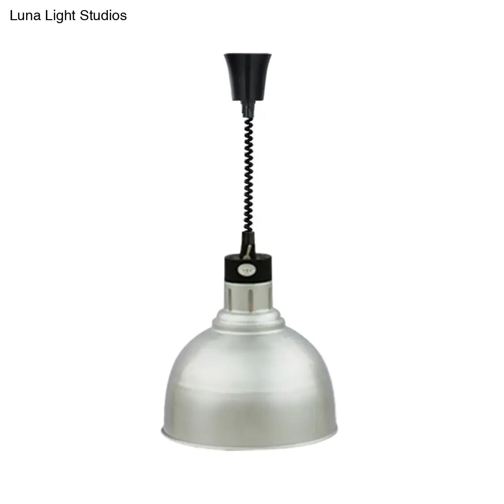 Retro Dome Suspension Light: Stylish Extendable 1-Head Metal Pendant In Bronze/Copper - Indoor