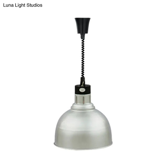 Retro Dome Suspension Light: Stylish Extendable 1-Head Metal Pendant In Bronze/Copper - Indoor