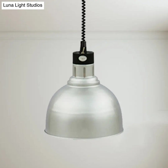 Retro Dome Suspension Light: Stylish Extendable 1-Head Metal Pendant In Bronze/Copper - Indoor