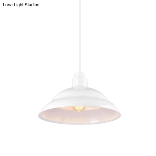 Retro Double Bubble Pendant Lamp: Metallic 1-Light Hanging Ceiling Light In Black/White For Coffee